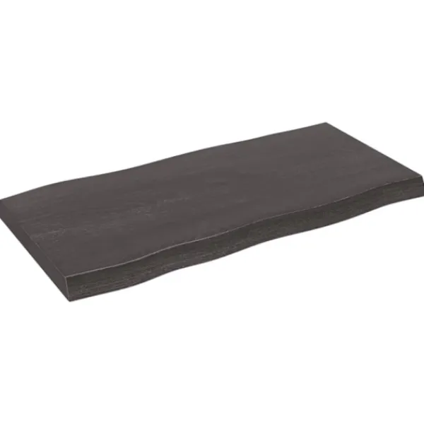 vidaXL Matbord>Bordsskiva mörkbrun 100x50x(2-6) cm massivt trä levande kant