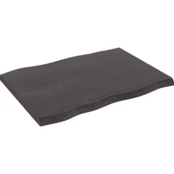 vidaXL Matbord>Bordsskiva mörkbrun 80x60x(2-4) cm massivt trä levande kant