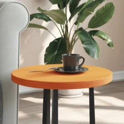 vidaXL Småbord>Bordsskiva rund vaxad brun Ø40x2,5 cm massiv furu