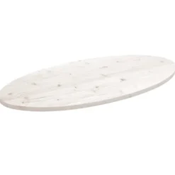 vidaXL Småbord>Bordsskiva vit 90x45x2,5 cm oval massiv furu