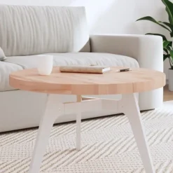 vidaXL Soffbord>Bordsskiva Ø70x4 cm rund massivt bokträ