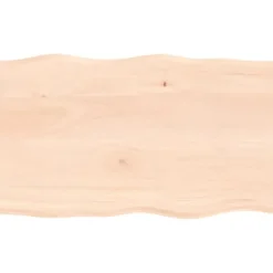 vidaXL Matbord>Bordsskiva 100x60x2 cm obehandlad massiv ek levande kant