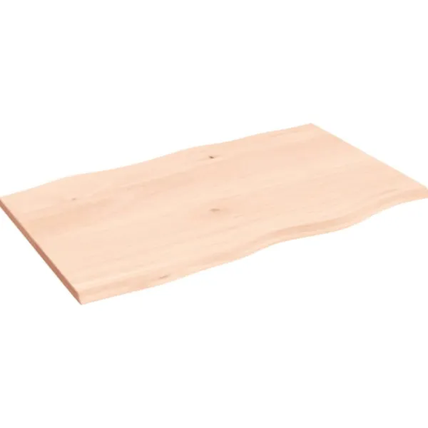 vidaXL Matbord>Bordsskiva 100x60x2 cm obehandlad massiv ek levande kant