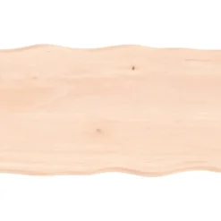vidaXL Matbord>Bordsskiva 100x60x(2-4) cm obehandlad massiv ek levande kant