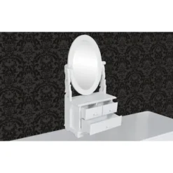 vidaXL Sminkbord>Bordsspegel med justerbar oval spegel MDF