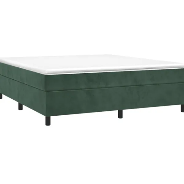 vidaXL Sängar>Boxspring-sängram mörkgrön 200x200 cm sammet