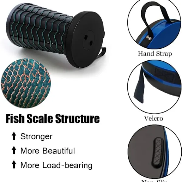 Balkongmöbler>Bärbar hopfällbar pall, andra generationens hopfällbar pall, campingpall för fiske/grillning/inomhus/utomhusaktiviteter, maxbelastning 397 LB
