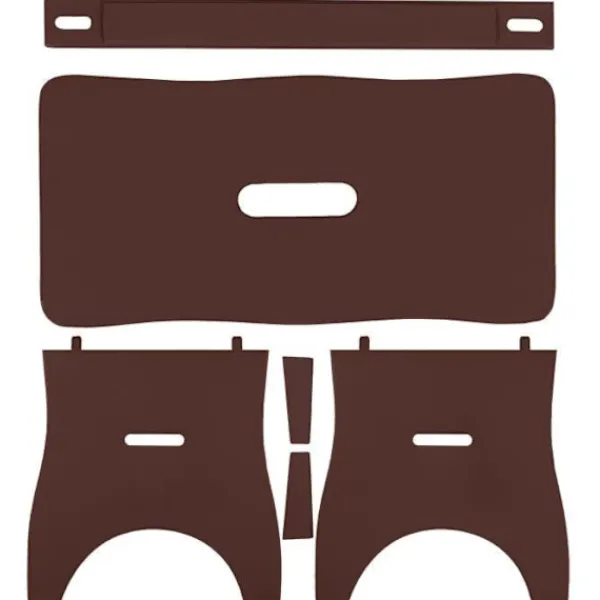 CREATIVE DECO Pallar>t massivt trä fotstöd - - 38 x 19 x 21 cm - Omonterad