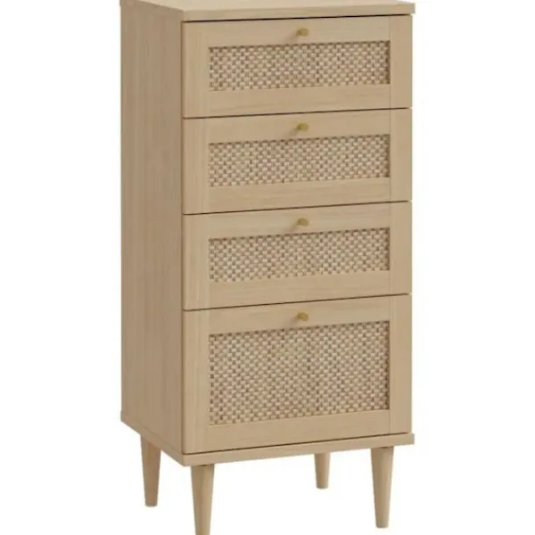 AUCUNE Byråer>Byrå - CALASETTEA - 4 lådor - Ekdekor - 50,4 x 41,4 x 108,8 cm