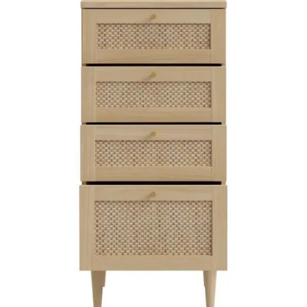 AUCUNE Byråer>Byrå - CALASETTEA - 4 lådor - Ekdekor - 50,4 x 41,4 x 108,8 cm