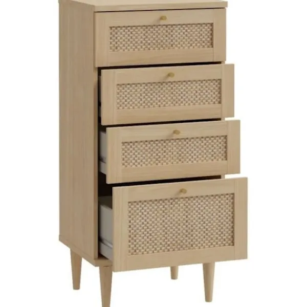 AUCUNE Byråer>Byrå - CALASETTEA - 4 lådor - Ekdekor - 50,4 x 41,4 x 108,8 cm