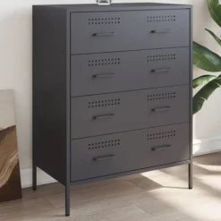 vidaXL Byråer>Byrå antracit 68x39x89 cm stål