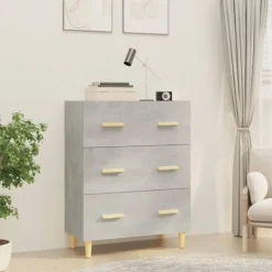vidaXL Byråer>Byrå betonggrå 70x34x90 cm konstruerat trä
