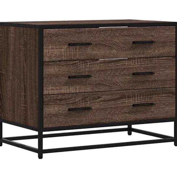 vidaXL Byråer>Byrå brun ek 70x41x56 cm konstruerat trä