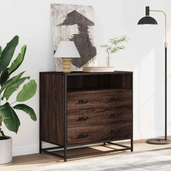 vidaXL Byråer>Byrå brun ek 70x41x70 cm konstruerat trä