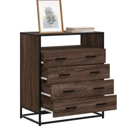 vidaXL Byråer>Byrå brun ek 70x41x83,5 cm konstruerat trä