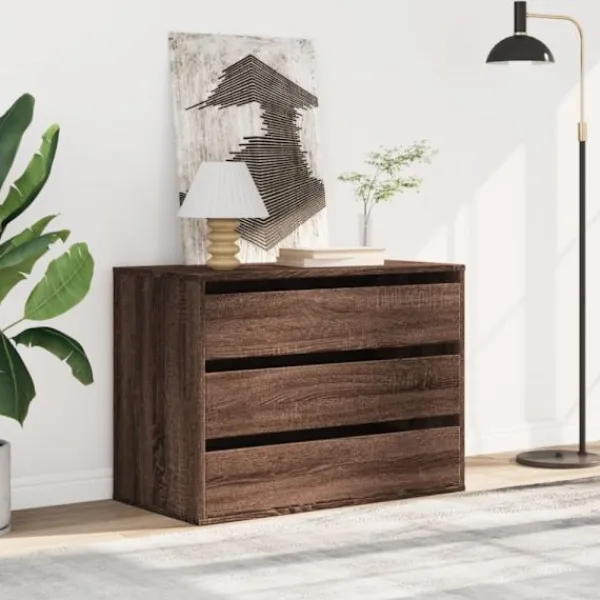 vidaXL Byråer>Byrå brun ek 80x41x58 cm konstruerat trä