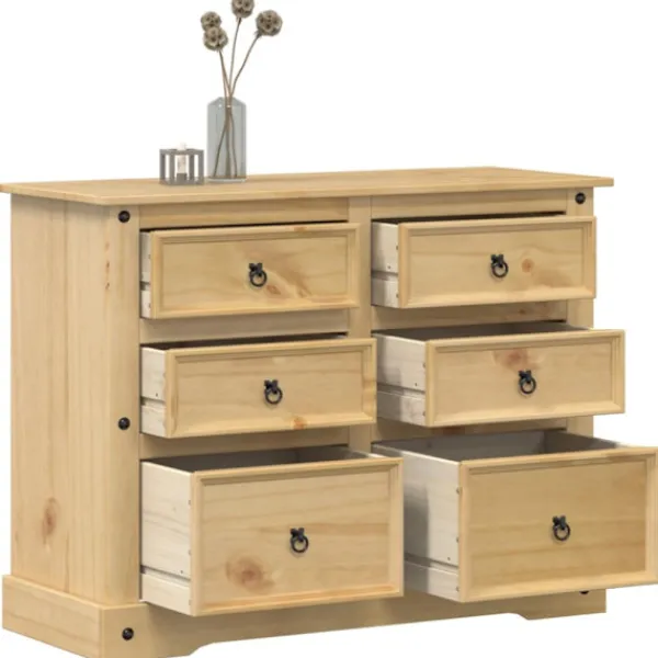 vidaXL Byråer>Byrå Corona 112x48x91 cm massiv furu