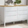 vidaXL Byråer>Byrå FLORO vit massiv furu