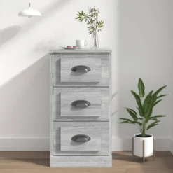 vidaXL Byråer>Byrå grå sonoma 36x35,5x67,5 cm konstruerat trä