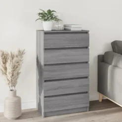 vidaXL Byråer>Byrå grå sonoma 60x36x103 cm konstruerat trä
