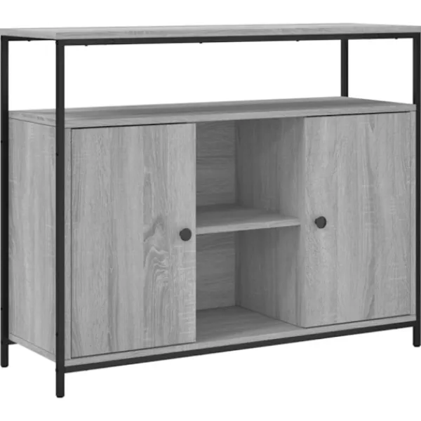 vidaXL Sideboards>Byrå grå sonoma 100x35x80 cm konstruerat trä