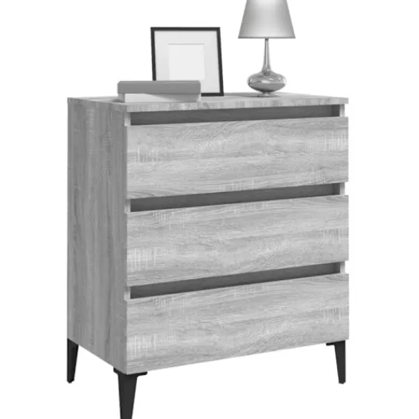 vidaXL Byråer>Byrå grå sonoma 60x35x69 cm konstruerat trä