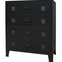 vidaXL Byråer>Byrå industriell stil metall 78x40x93 cm svart