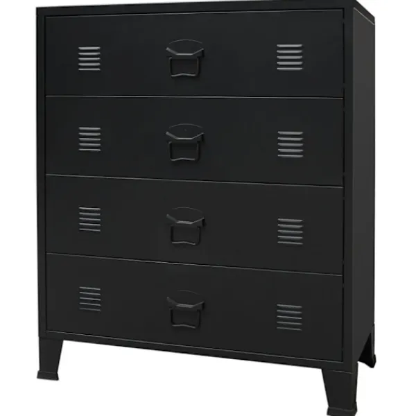 vidaXL Byråer>Byrå industriell stil metall 78x40x93 cm svart