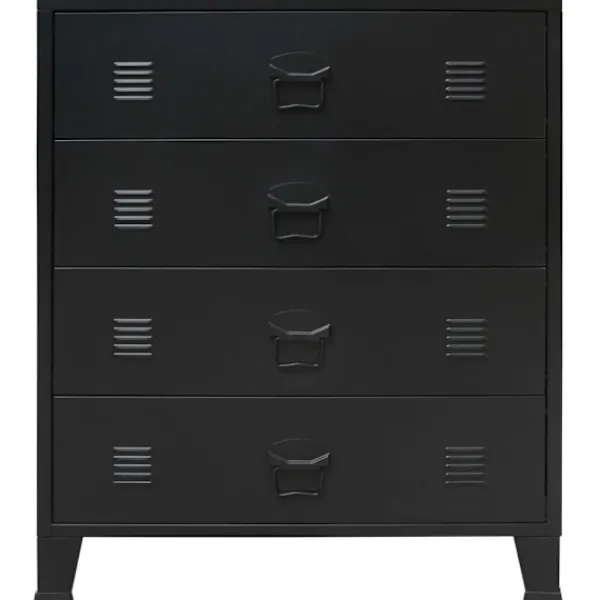 vidaXL Byråer>Byrå industriell stil metall 78x40x93 cm svart