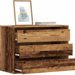 vidaXL Byråer>Byrå åldrat trä 80x41x58 cm konstruerat trä