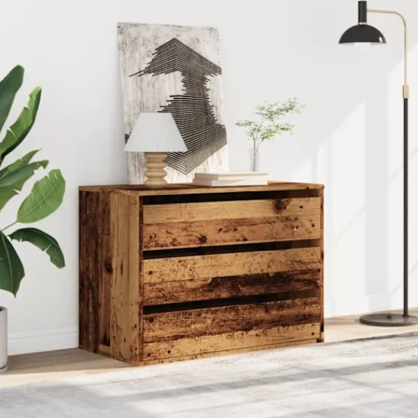 vidaXL Byråer>Byrå åldrat trä 80x41x58 cm konstruerat trä