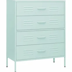 vidaXL Byråer>Byrå mintgrön 80x35x101,5 cm stål