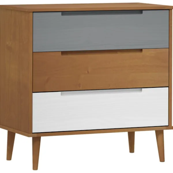 vidaXL Byråer>Byrå MOLDE brun 80x40x80 cm massiv furu