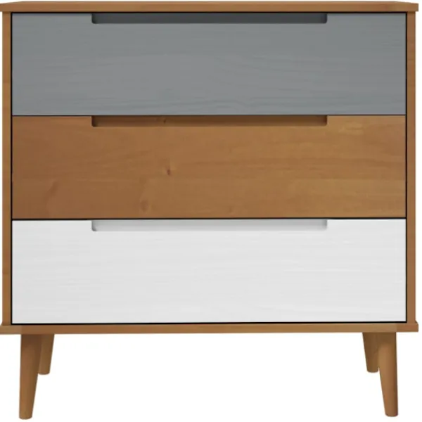 vidaXL Byråer>Byrå MOLDE brun 80x40x80 cm massiv furu