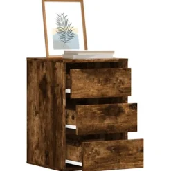 vidaXL Byråer>Byrå rökfärgad ek 40x41x58 cm konstruerat trä
