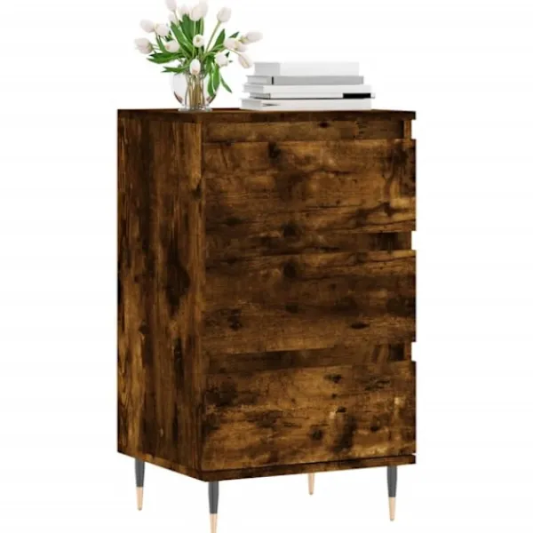 vidaXL Byråer>Byrå rökfärgad ek 40x35x70 cm konstruerat trä