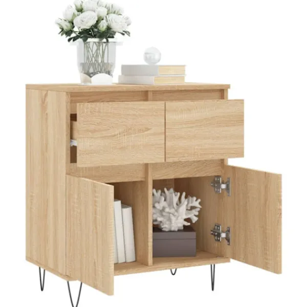 vidaXL Sideboards>Byrå sonoma-ek 60x35x70 cm konstruerat trä