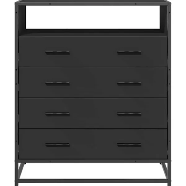 vidaXL Byråer>Byrå svart 70x41x83,5 cm konstruerat trä