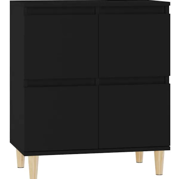 vidaXL Skåp>Byrå svart 60x35x70 cm konstruerat trä