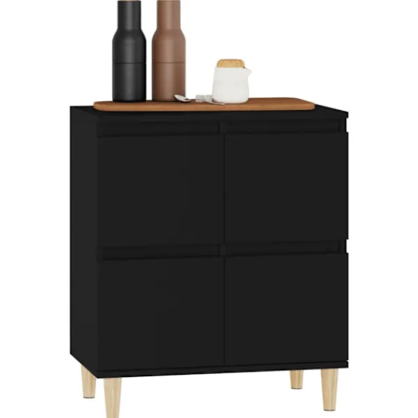 vidaXL Skåp>Byrå svart 60x35x70 cm konstruerat trä
