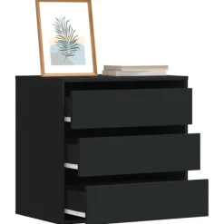 vidaXL Byråer>Byrå svart 60x41x58 cm konstruerat trä