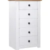 vidaXL Byråer>Byrå vit 46x40x89 cm furu panama