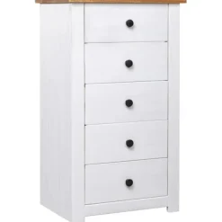 vidaXL Byråer>Byrå vit 46x40x89 cm furu panama