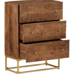 vidaXL Byråer>Byrå 55x30x76 cm massivt mangoträ och järn