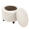 Sittpuffar>{CACA} 2-pack runt ottomanöverdrag för förvaring av ottoman VIT Vit