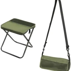 Pallar>Campingpall - Fällbar pall för ryggsäckar - Fällbar pall med förvaring - Bärbar balkongpall - Fällbar pall (grön, 26 x 24 x 24 cm)