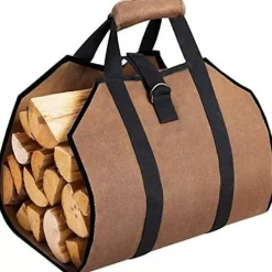 Kistor & Koffertar>Canvas Vedkorg Väska, Extra Stor, Hållbar, Perfekt För Kaminer, Vedspisar, Stockar, Camping, Landskapsarkitektur (1st, Grå)