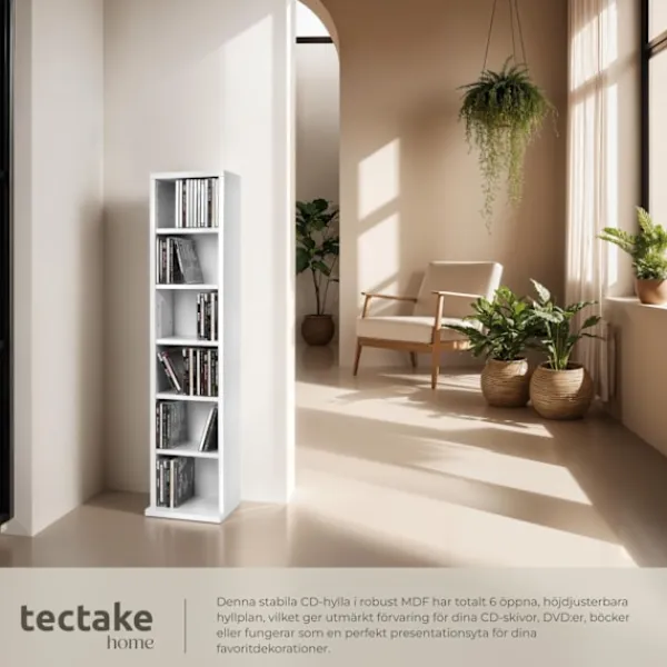 tectake Hyllor>CD-hylla Juliane för 102 CD-skivor