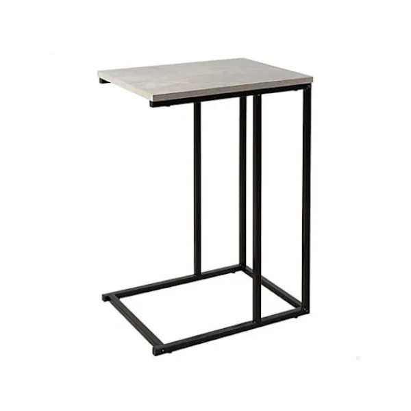 AKTIVE Småbord>C-formad sidobord - - 40x30x59 cm - Cementeffekt - Svart metallstruktur - Stöder upp till 5 kg